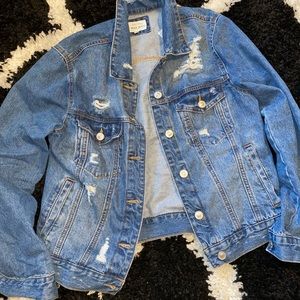 Brand new with tags distressed denim jacket